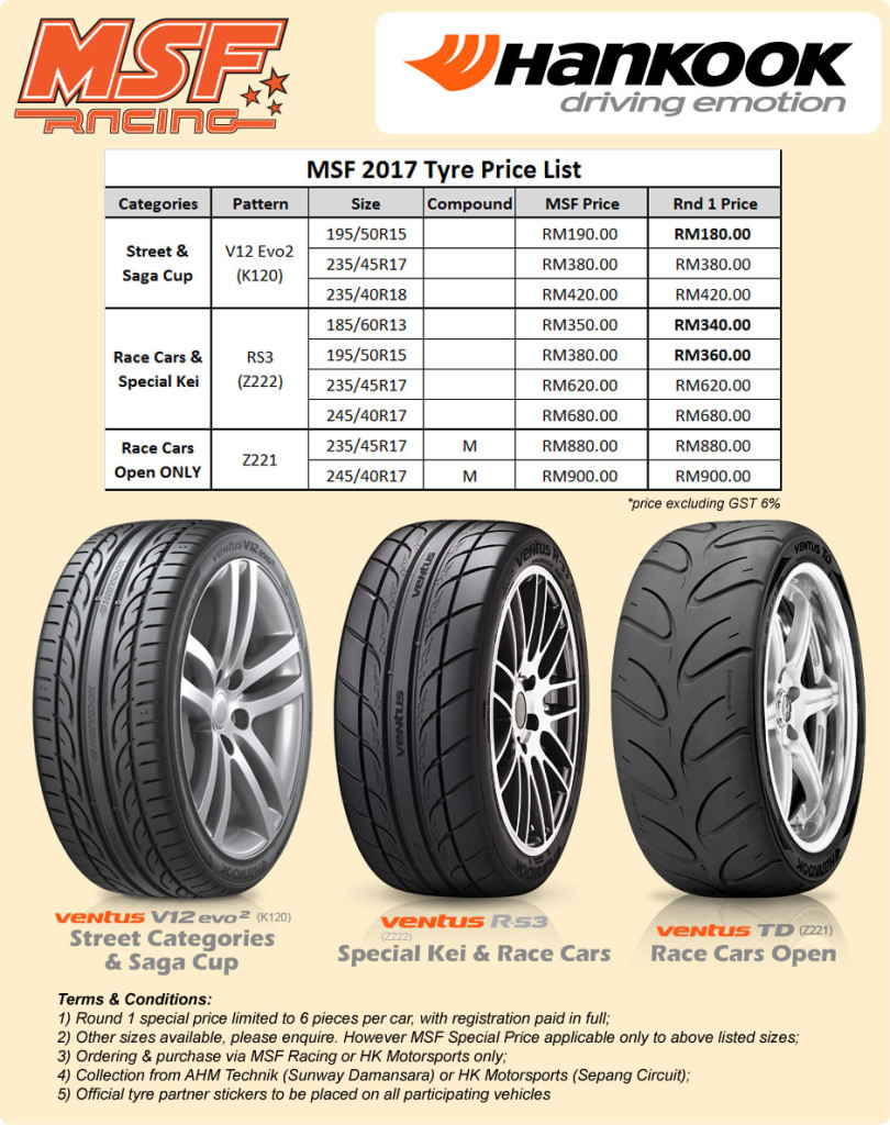 MSF 2017 Control Tyres HANKOOK MSF Racing Series