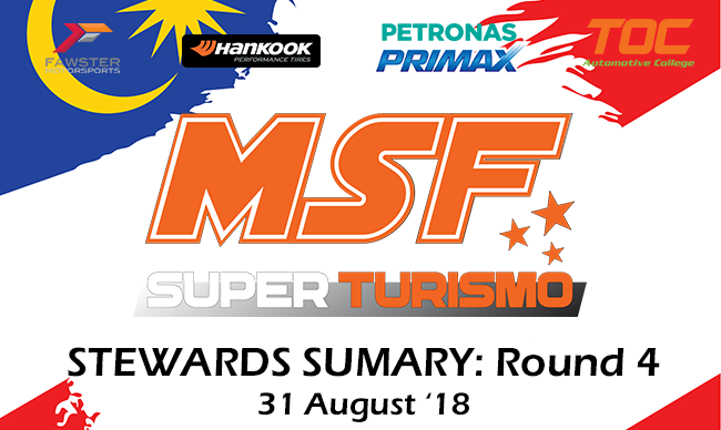 MSF Superturismo Steward Summary 2018 – Round 4
