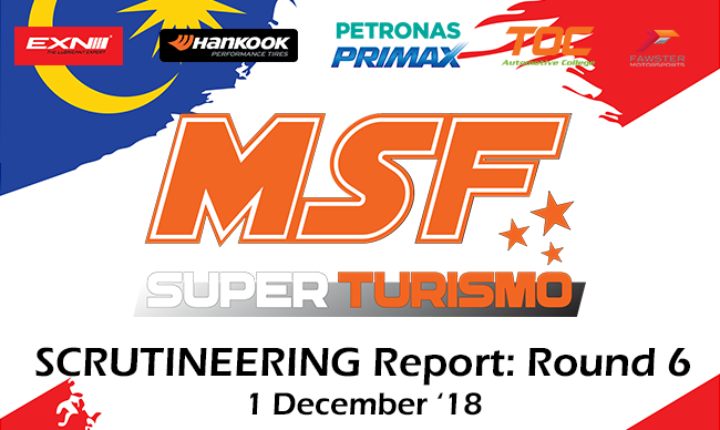 Scrutineering Report MSF SuperTurismo Finale 2018 (Round 6)
