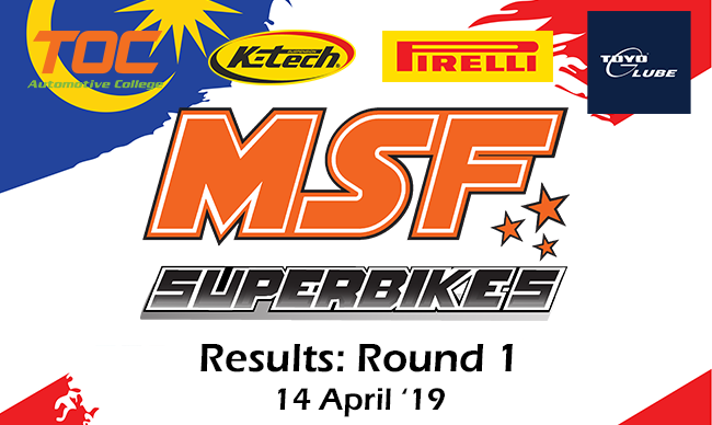 MSF Superbike 2019 Round 1 Results
