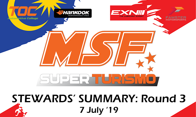 Steward Summary MSF Superturismo Round 3
