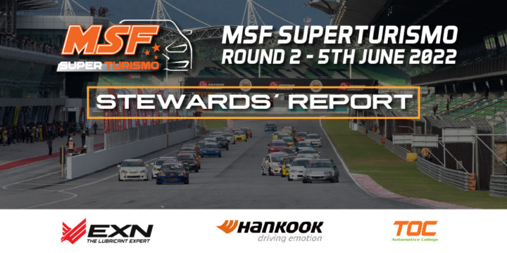 MSF SUPERTURISMO ROUND 2 – 5TH JUNE 2022 STEWARDS’ SUMMARY